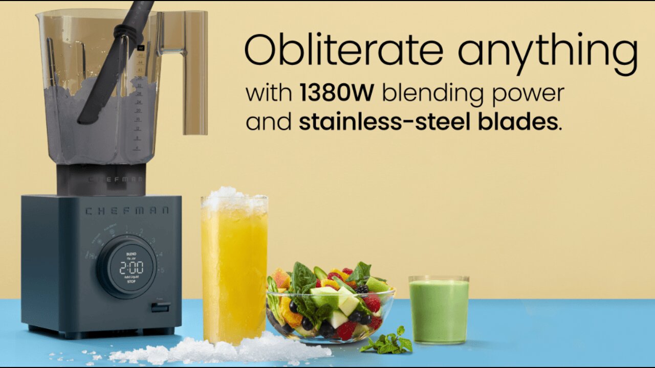 Chefman Obliterator 48 oz Countertop Blender for Smoothies