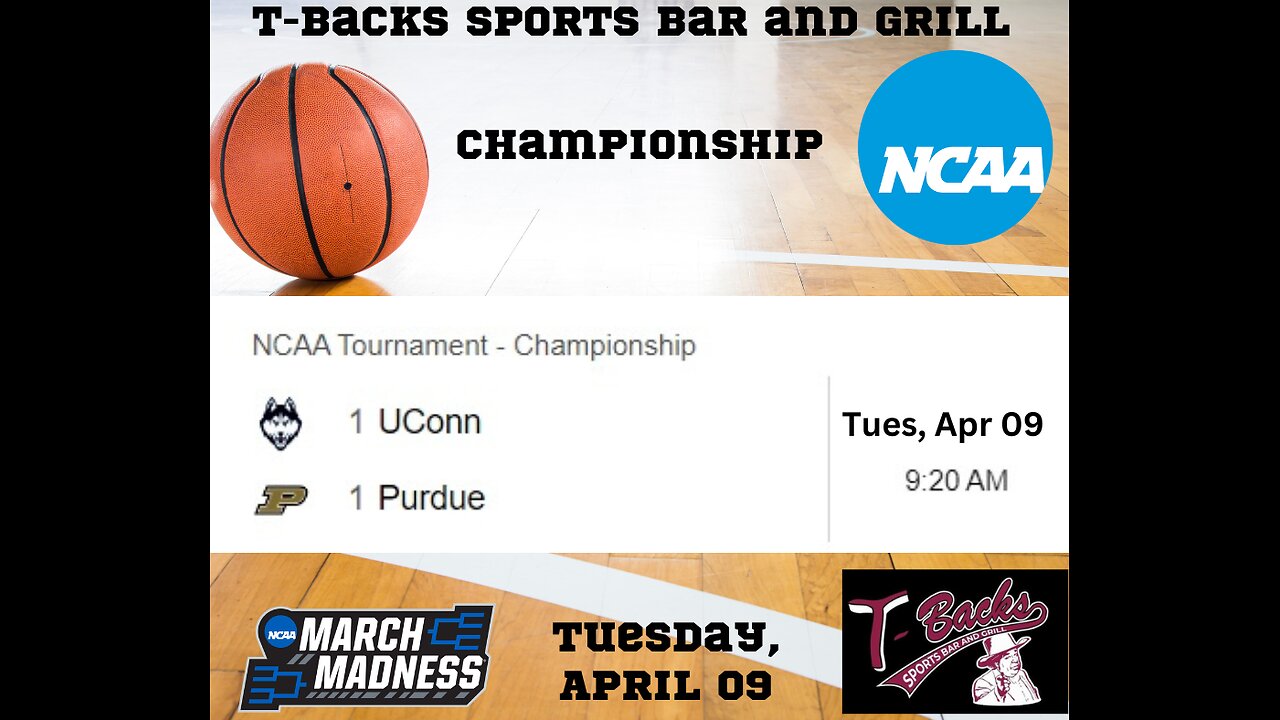 T-Backs Sports Bar and Grill Sports Schedule and free beer/soda for Tuesday April 09, 2024