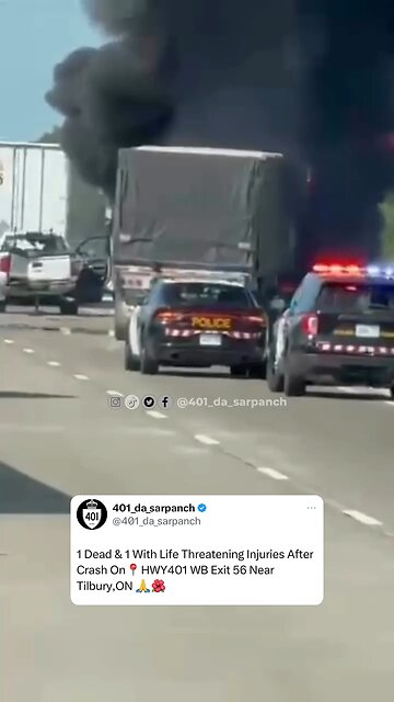 Fatal Crash On Hwy 401 Tilbury Ontario