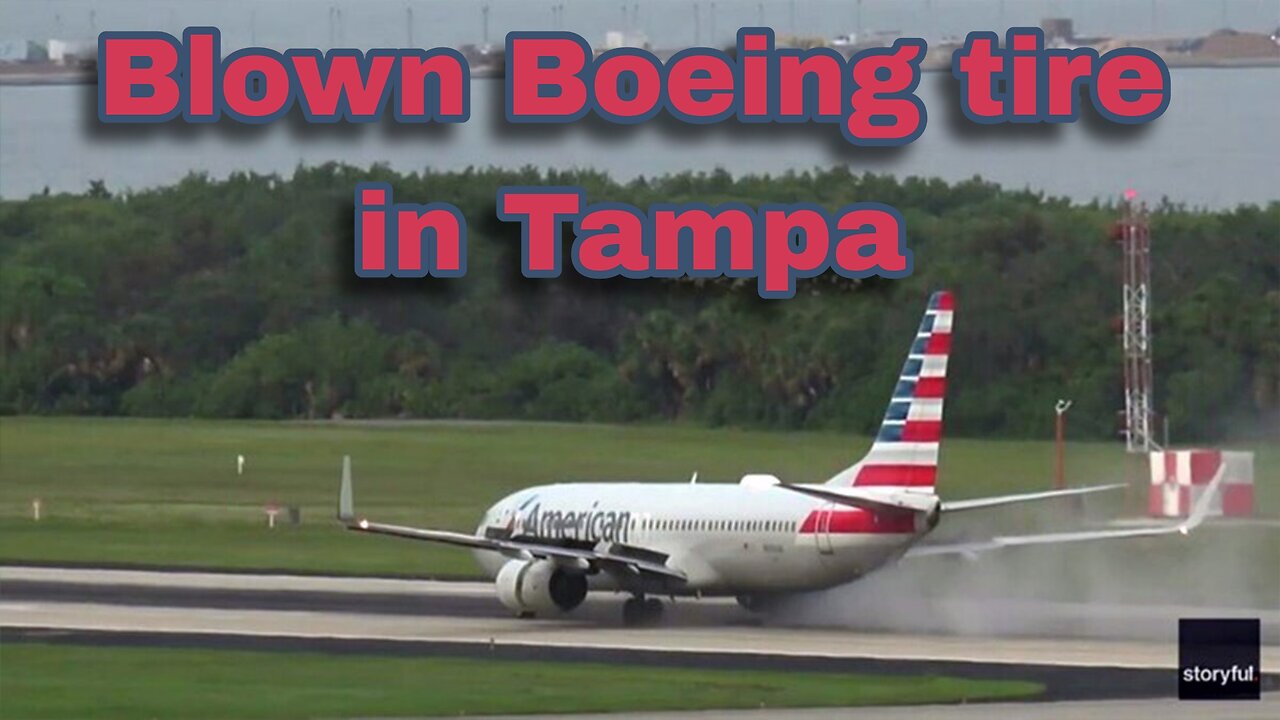 Blown Boeing tire in Tampa