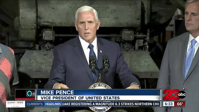 Vice President Mike Pence pledges federal assistance for wildfires