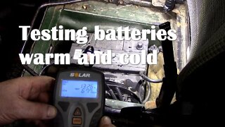 Real time testing of batteries. The difference between warm batteries and cold