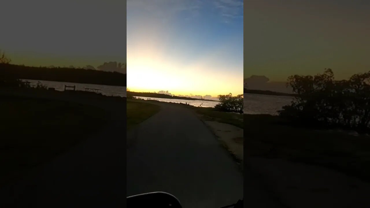 sun rise from my motorcycle