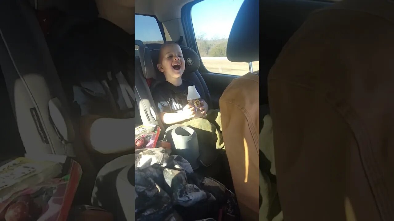 Bumping the throttle while Johnny is drinking his milk. Picking on the kid is Dada's joy.