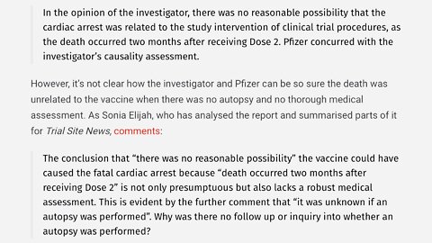 DEATHS OCCURRING DURING PFIZER VAX TRIAL WERE NOT PROPERLY INVESTIGATED | 14.07.2022