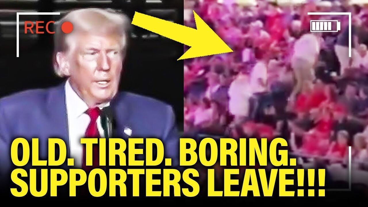 Trump HUMILIATED over NEW FOOTAGE of people leaving DISASTER Speech EARLY