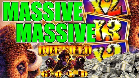 I HIT THIS MASSIVE JACKPOT ON BUFFALO GOLD SLOT MACHINE!