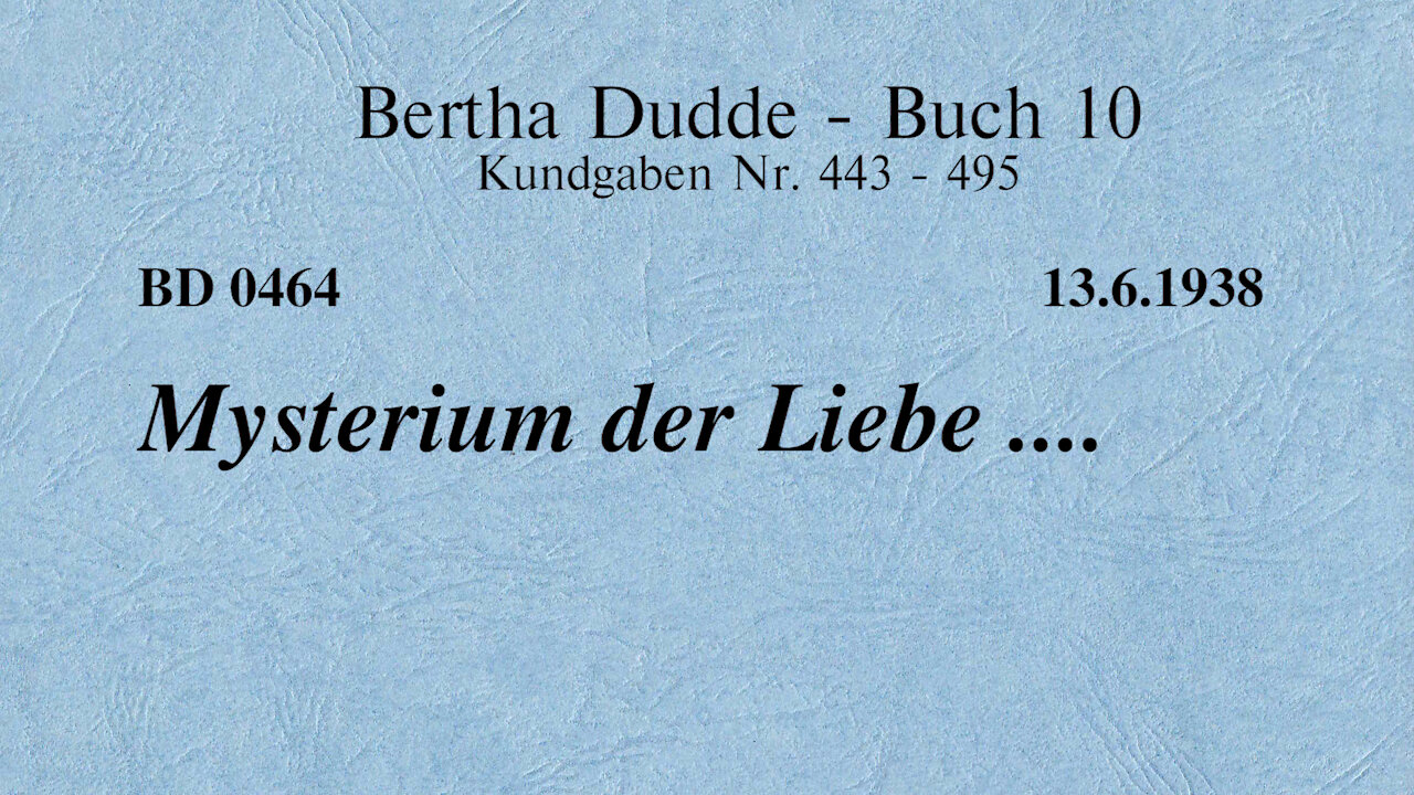 BD 0464 - MYSTERIUM DER LIEBE ....