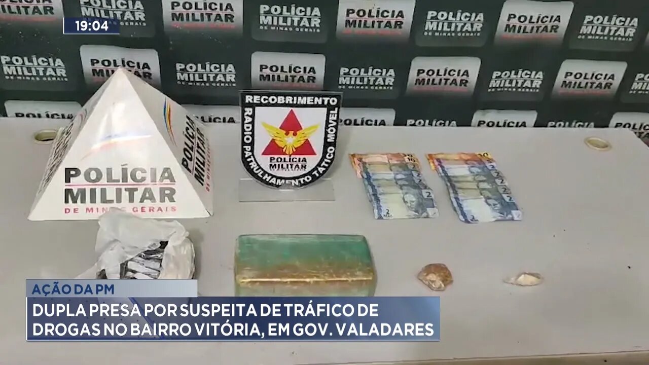 Ação da PM: Dupla Presa por Suspeita de Tráfico de Drogas no Bairro Vitória, em Gov. Valadares.
