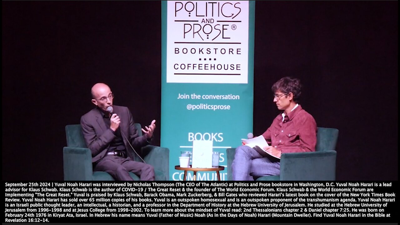 Yuval Noah Harari | "The 10 Commandments Doesn't Acknowledge That It Emerged From Human Imagination. It Has No Mechanism to Admit It's Own Mistakes. The 10th Commandment Actually Endorses Slavery." - 9/25/24