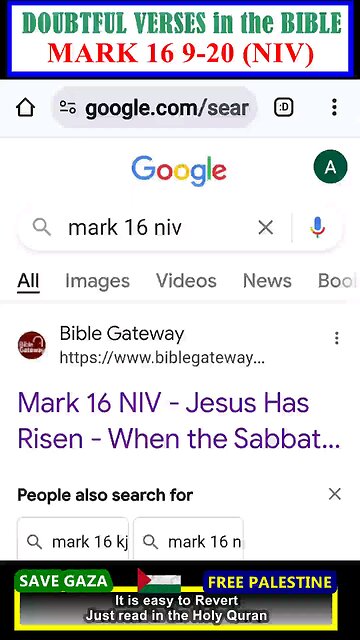 DOUBTFUL VERSES in the BIBLE - MARK 16 9-20 (NIV) #why_islam #whyislam #whatisislam #Muslim #islam