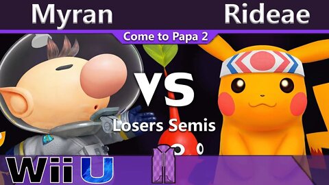 Myran (Olimar) vs. Shoq|Rideae (Pikachu) - Wii U Losers Semis - CTP2