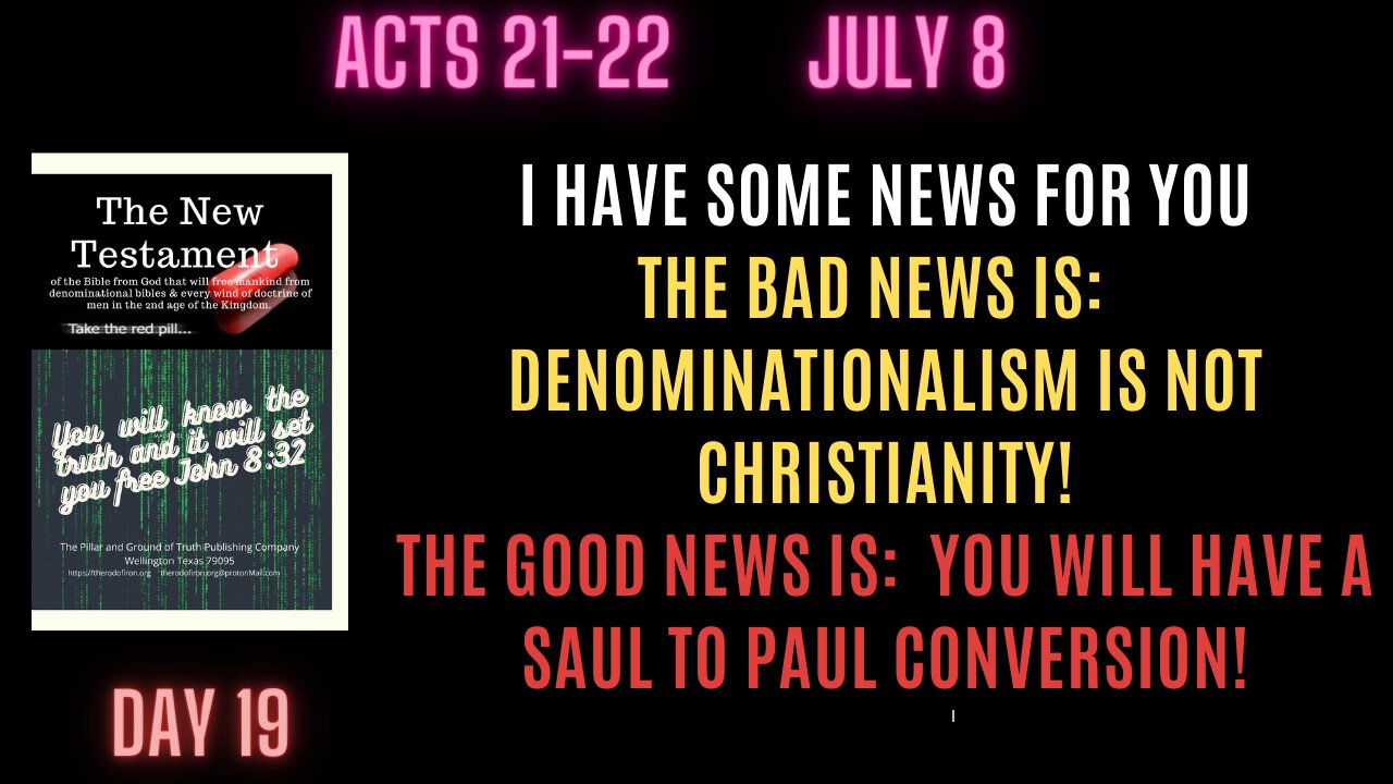 Acts 21-22 Before the foundations of the world you were called to have a Saul to Paul conversion.