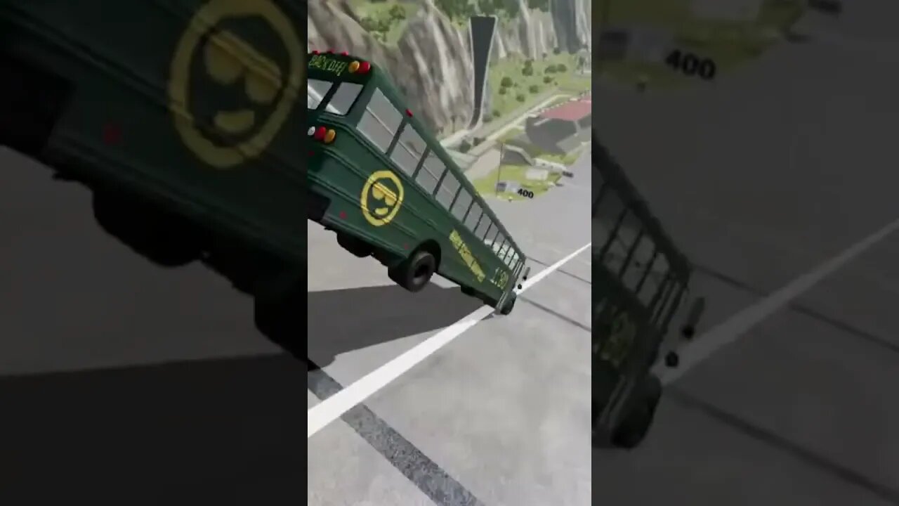 Green School bus vs car jump arena epic win