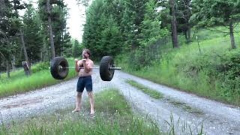 Barefoot Zercher Squats And "Sprints"