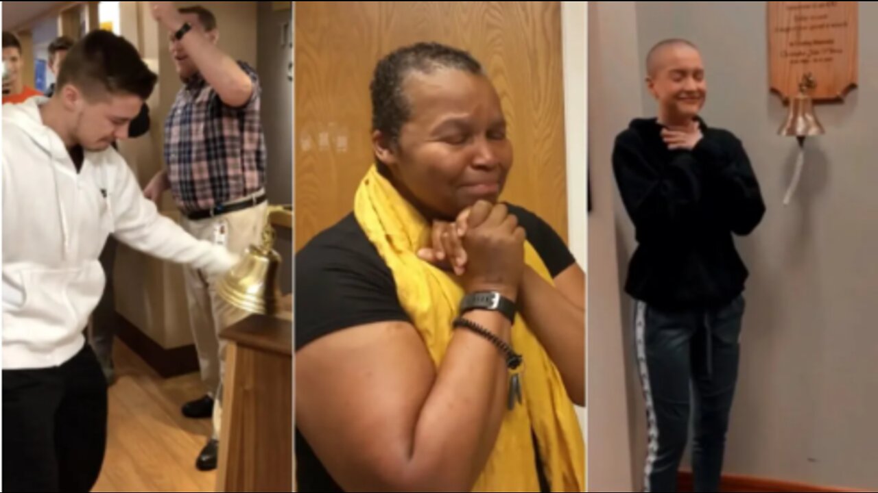 After A Long Battle for Life.. Chemo Patients Ring Cancer Survivor Bell