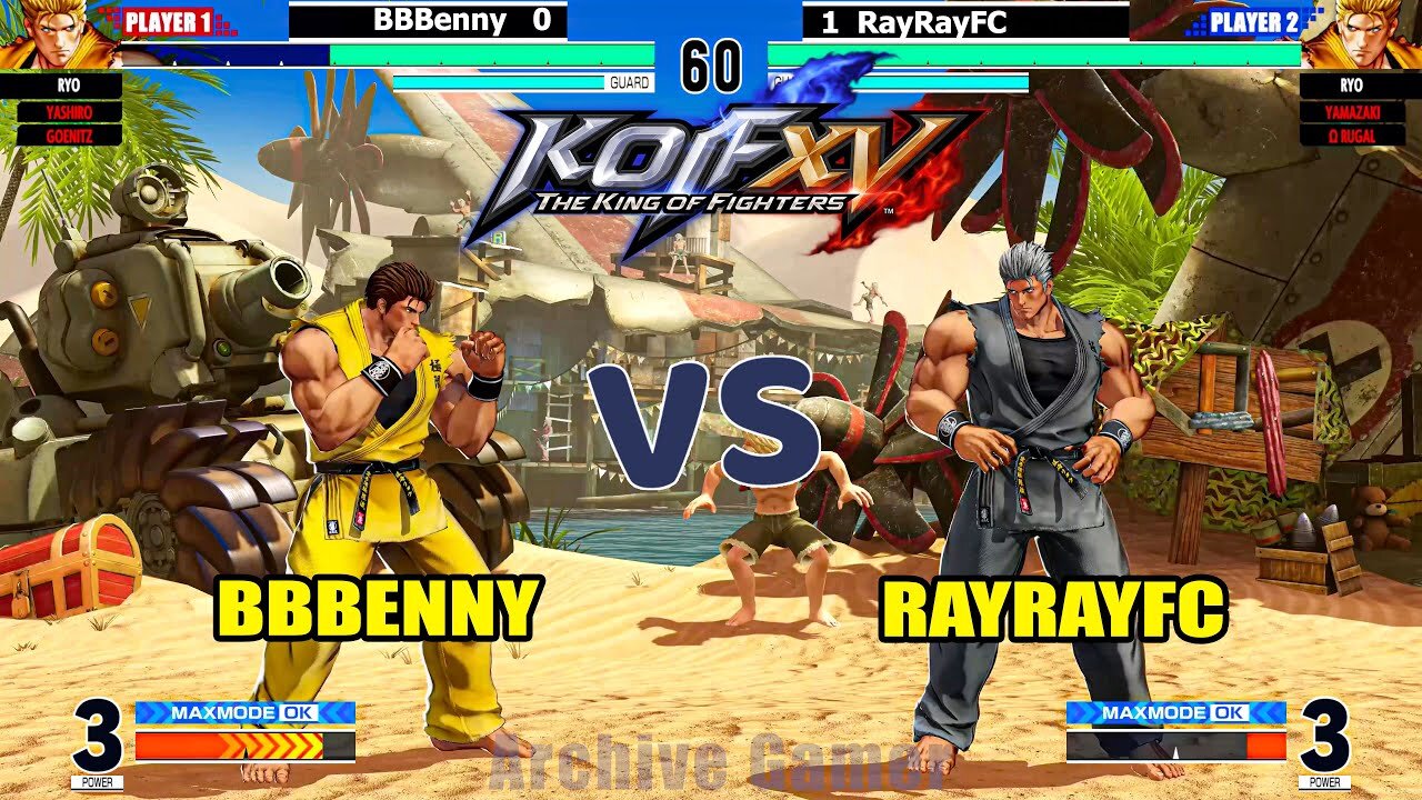 KOF XV - BBBenny (Yashiro/Goenitz/Ryo) vs RayRayFC (Yamazaki/Rugal/Ryo) | 4K 60fps