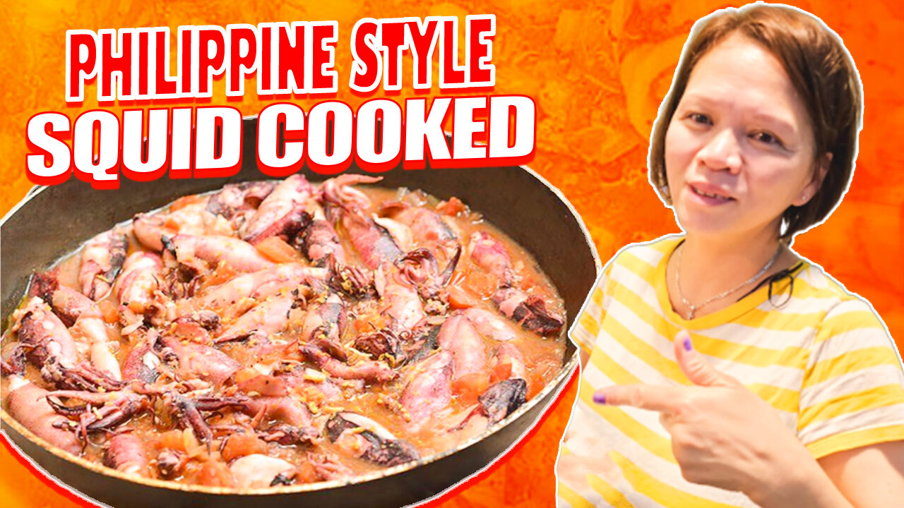 How To Make Philippine Style Squid Cooked In Coconut Milk | Squid Recipe | Adobong Pusit Sa Gata