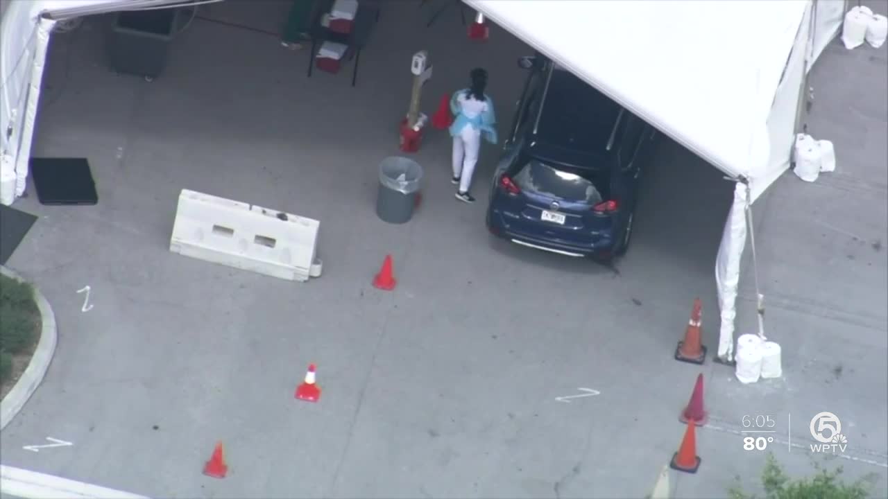 Drive-through coronavirus testing begins at Cleveland Clinic Tradition Hospital in Port St. Lucie