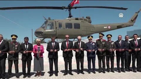 The helicopter that took part in the Cyprus Peace Operation is exhibited on the beach