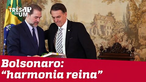 Bolsonaro fala em harmonia entre Poderes após reunião com Toffoli