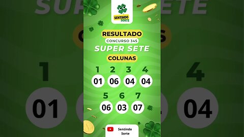 🍀 Resultado SUPER SETE 345 | Sentindo Sorte #shorts