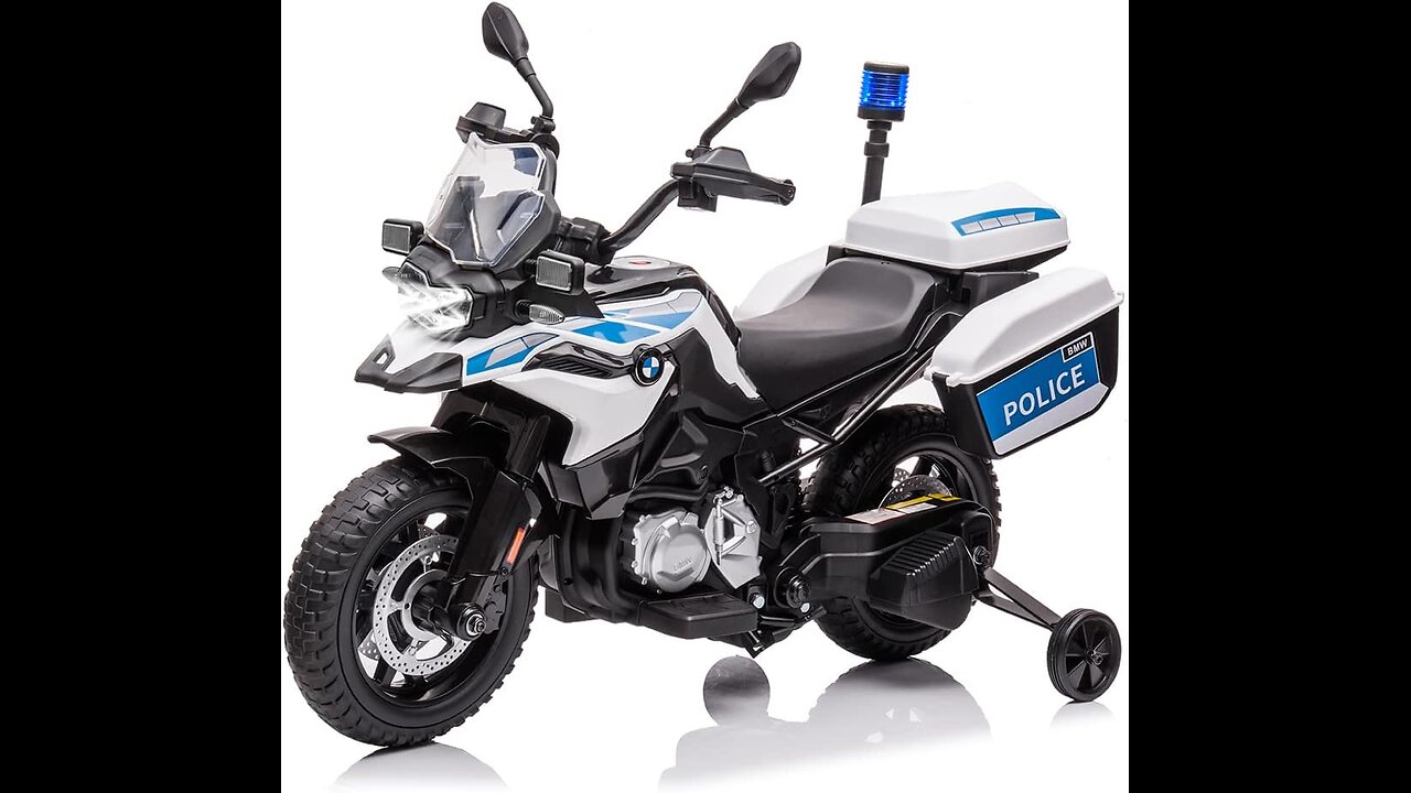 BMW Ride On Police Motorcycle, 12V 7AH Kids Motorcycle, Licensed BMW Kids Car with High/Low Speed,EVA Tire, 2 Storage Boxes,Warning Lights and LED Headlights,Spring Suspension, Music for Boys Girls . Realistic Police Motorcycle Driving Experience - 12V