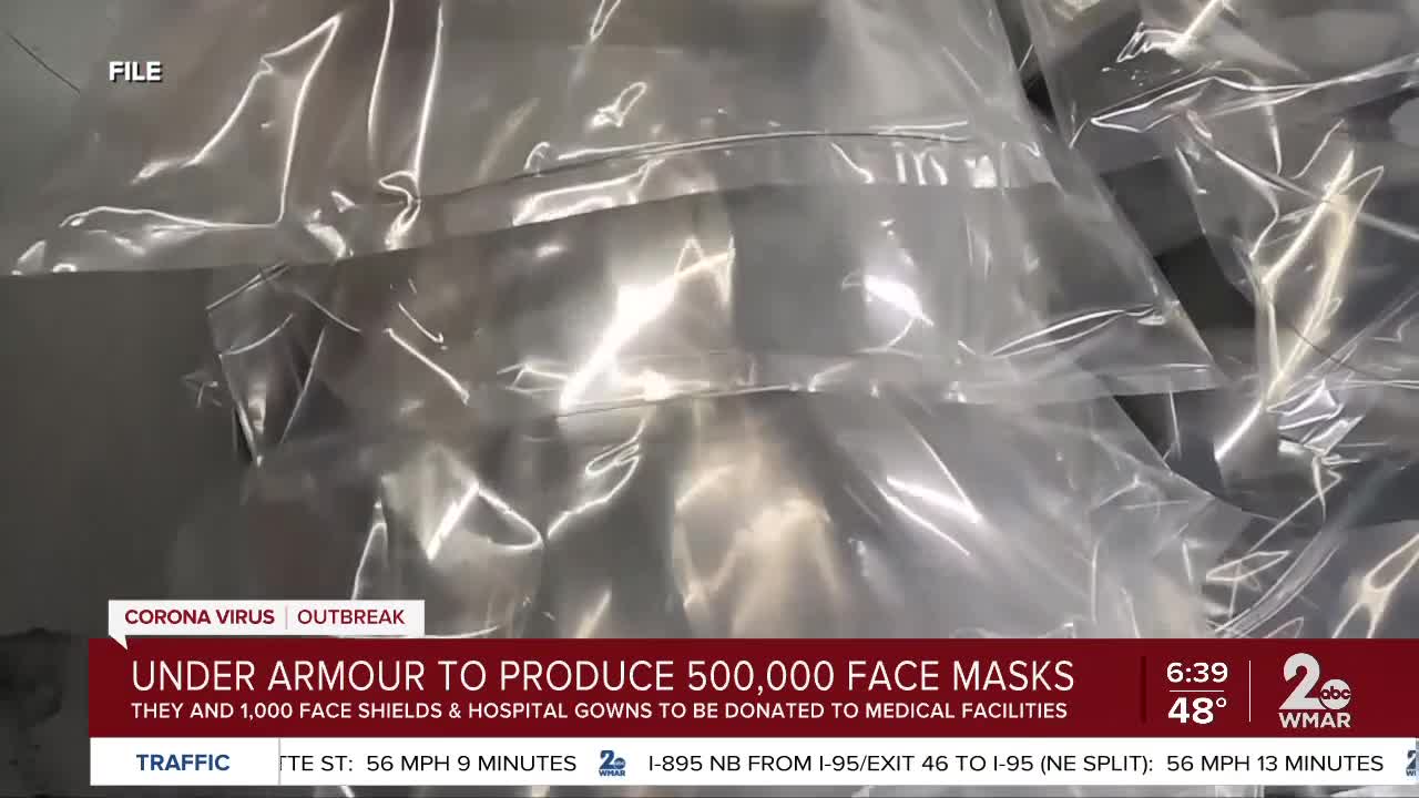 Under Armour to make over 500,000 face masks