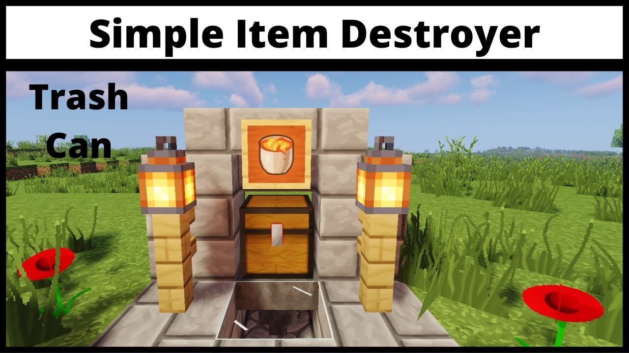 How to make Trash Can in Minecraft || Easy Item Destroyer || Garbage Bin