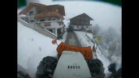 Schneeräumung Steyr CVT 170 Winter 2021 22 #snow last Year #winterdienst #viral #alps #