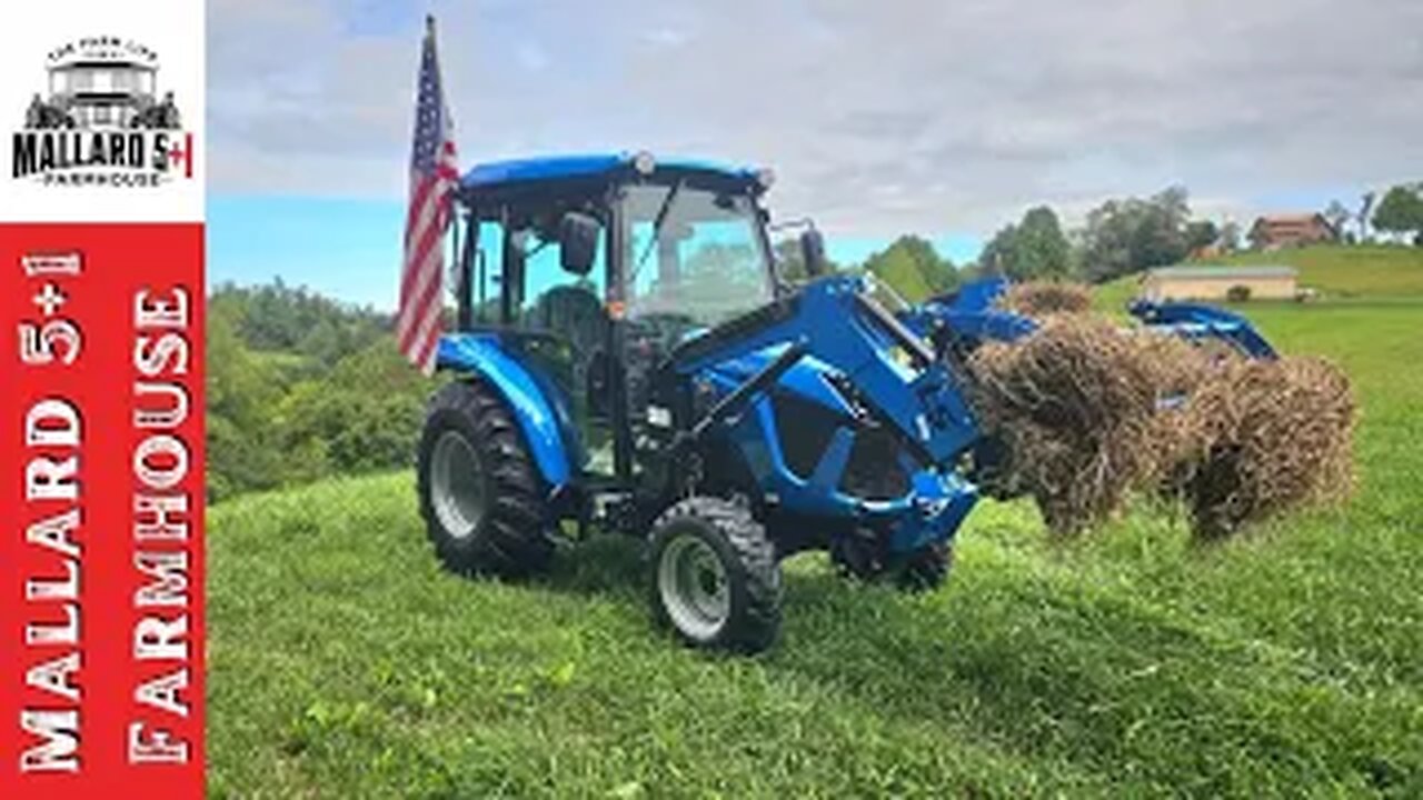 Cleaning up broken hay bales with LS Tractor and grapple