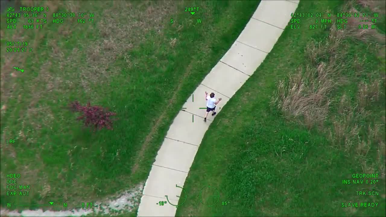 Robbery suspect on motorcycle caught by MSP chopper in Lansing