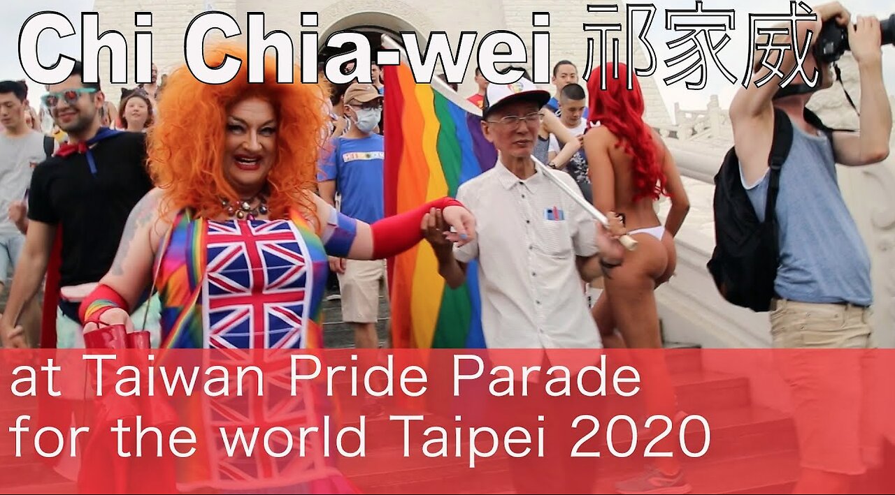 Chi Chia wei 祁家威 gay activist at Taiwan World Pride March Taipei 2020