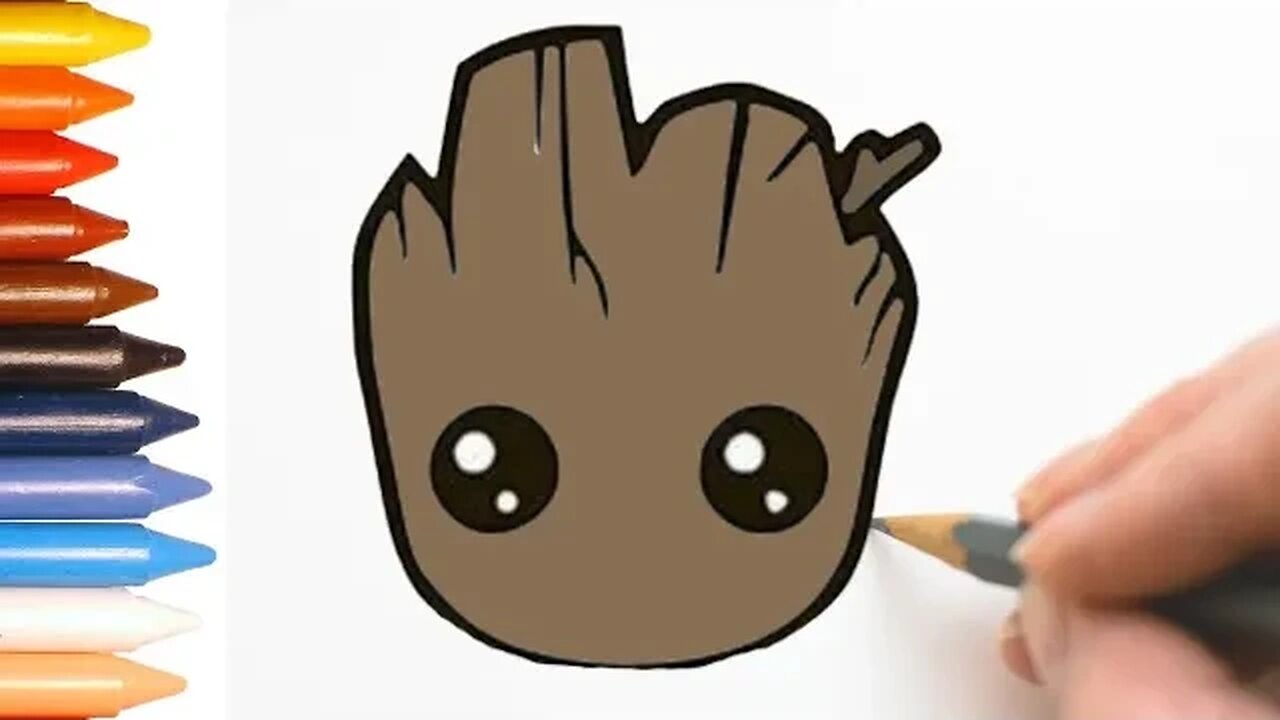 COMO DESENHAR BABY GROOT KAWAII