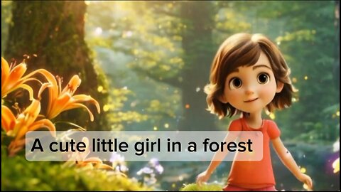 A CUTE LITTLE GIRL IN A FOREST