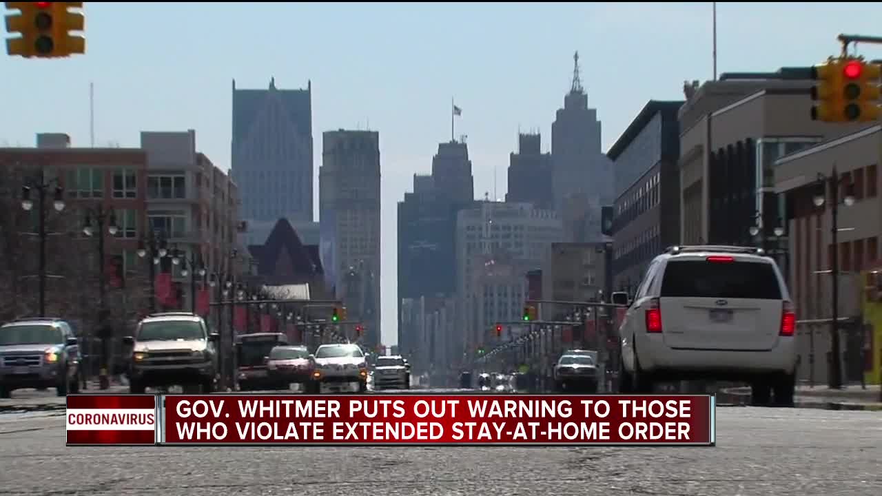 Gov. Whitmer puts out warning to those who violate extended stay-at-home order