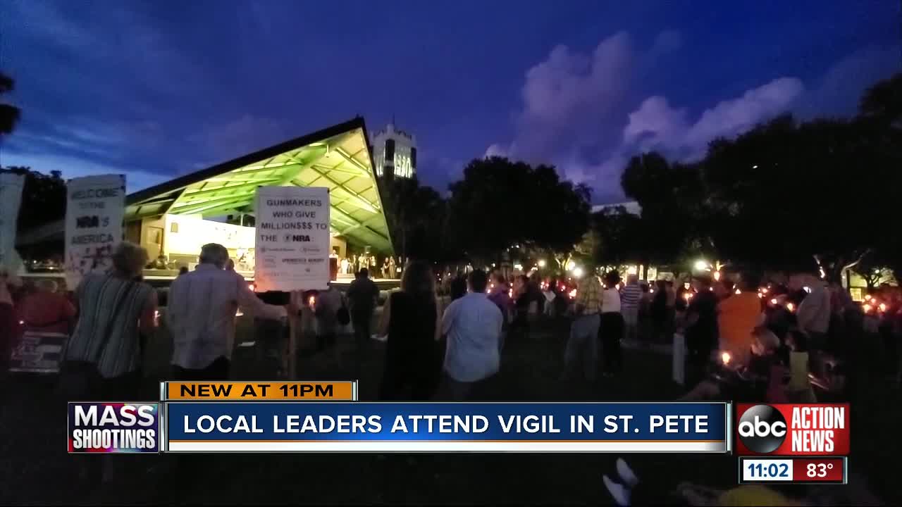 Community holds vigil in St. Pete to remember El Paso, Dayton shooting victims