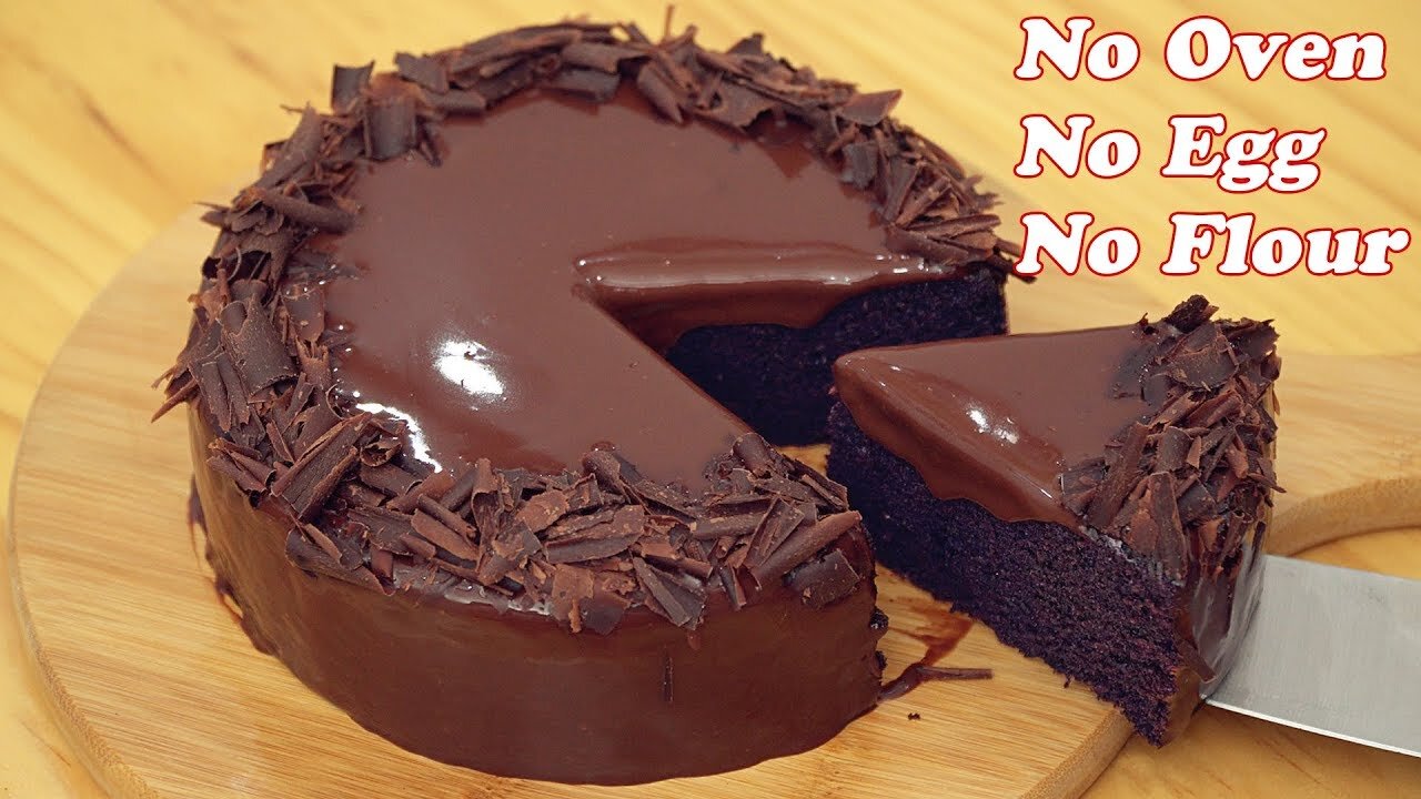 No Oven Chocolate Cake Only 3 Ingredients