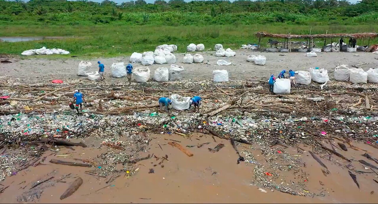 Cleaning a heavily polluted coastline