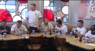 Cleveland fire beats cleveland police in pancake eating contest