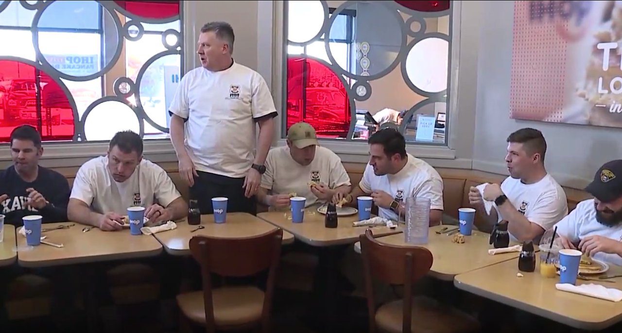 Cleveland fire beats cleveland police in pancake eating contest