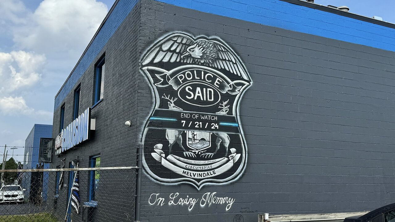 Mural in Remembrance of Slain Police Officer in Melvindale, Michigan