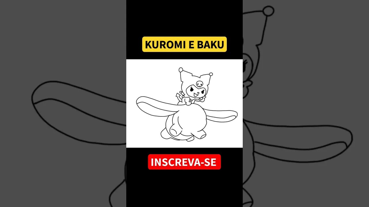 COMO DESENHAR KUROMI E BAKU - #hellokitty #kuromi #shorts