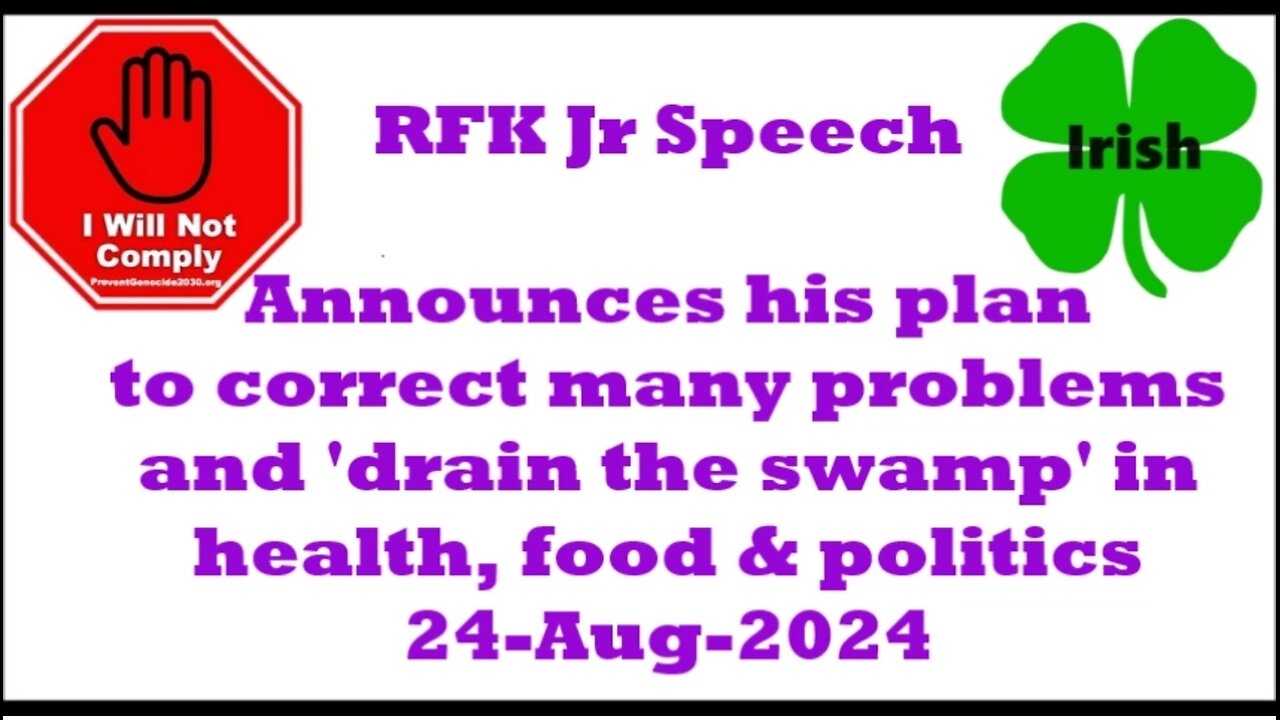 RFK Annouces Not running for Presidency 24-Aug-2024