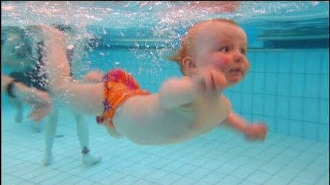 TRY NOT TO LAUGH CHALLENGE - Babies Playing Water In The Pool 2021.