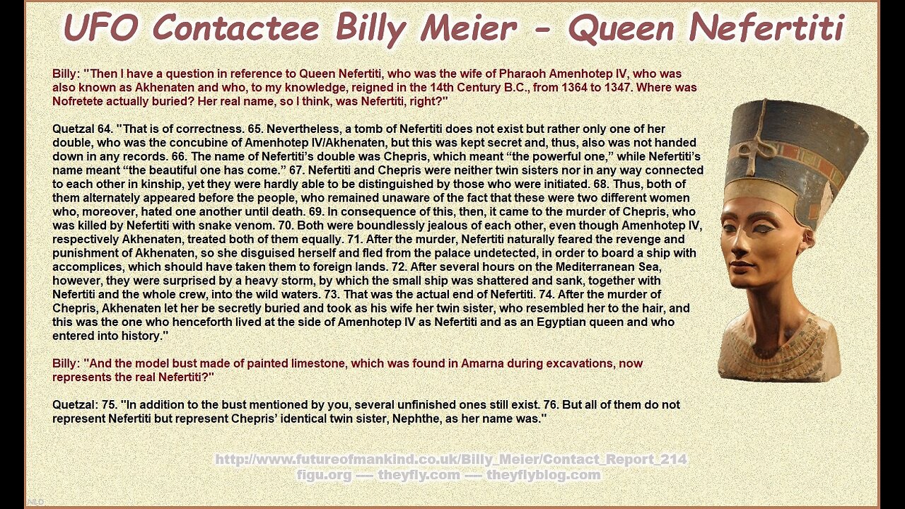 Billy Meier UFO Contact Reports - Nefertiti's Double