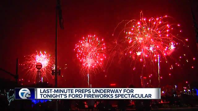 Last-minute preps underway for the Ford Fireworks spectacular