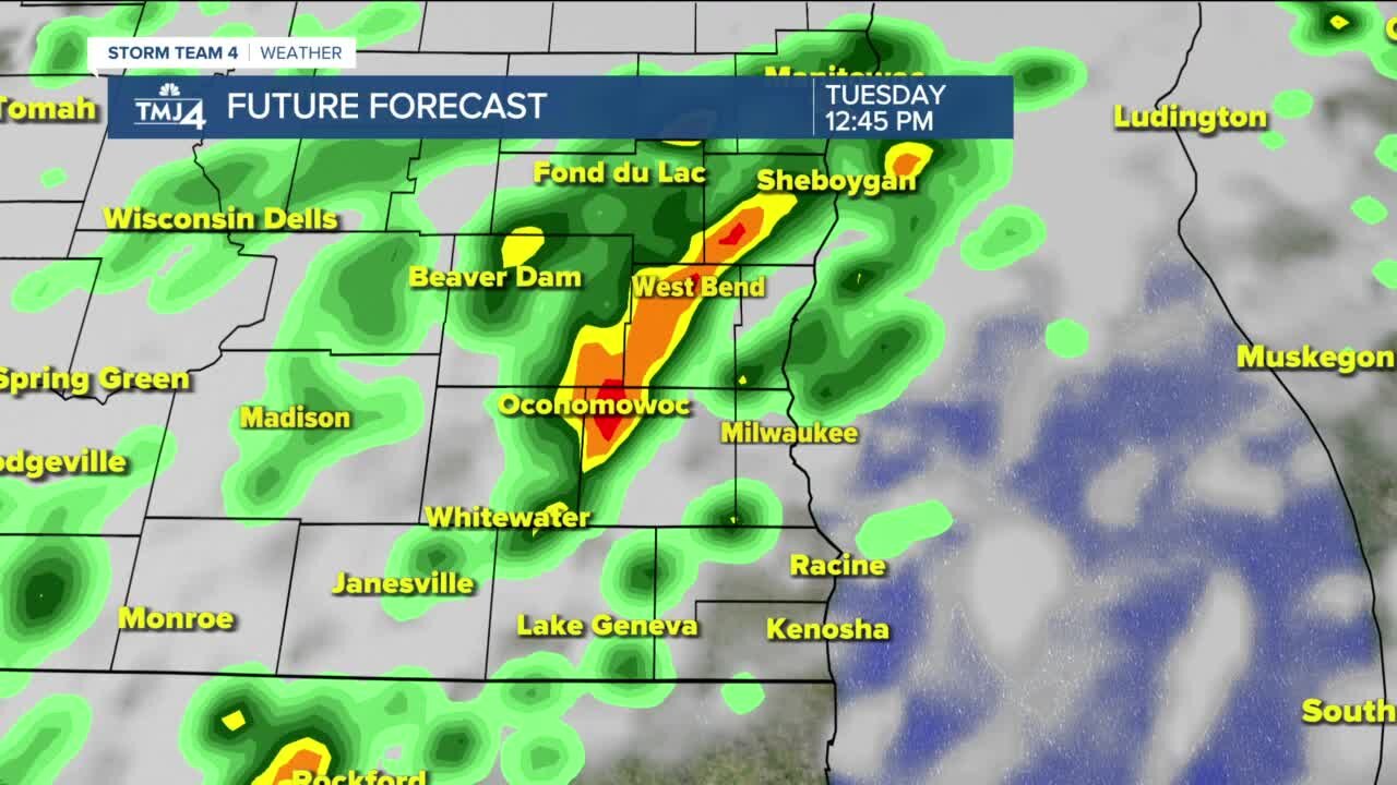 Storms continue into Tuesday