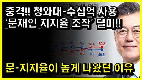 [#444] 충격!! 청와대-수십억 사용 '문재인 지지율 조작’ 덜미!! 문-지지율이 높게 나왔던 이유