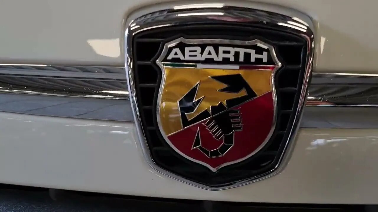 Founder in Car: ABARTH 595C Turismo AT THE DEALER bitone black and white twotone convertible cabrio